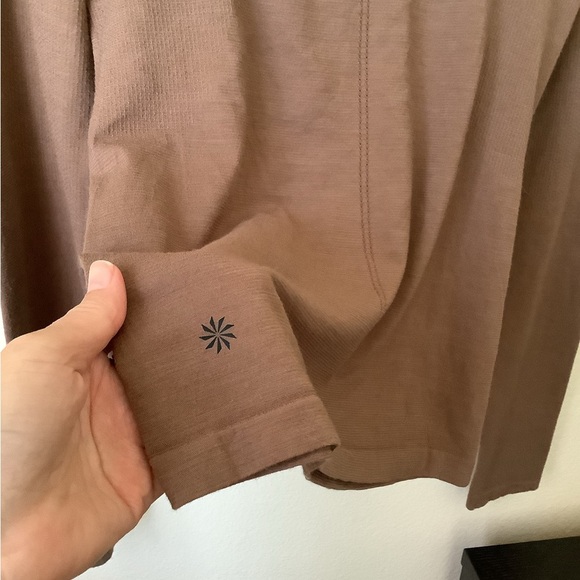 Athleta Women’s Wool Blend Turtleneck Ascent Seamless Rustic Beige Fit S Shirt - Picture 4 of 8